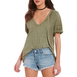 Free People We The Free Free Fallin Burnout Tee in Army Green
